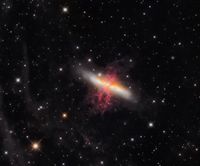 Messier 82 - The Cigar Galaxy surrounded by the Galactic Cirrus (HaLRGB)